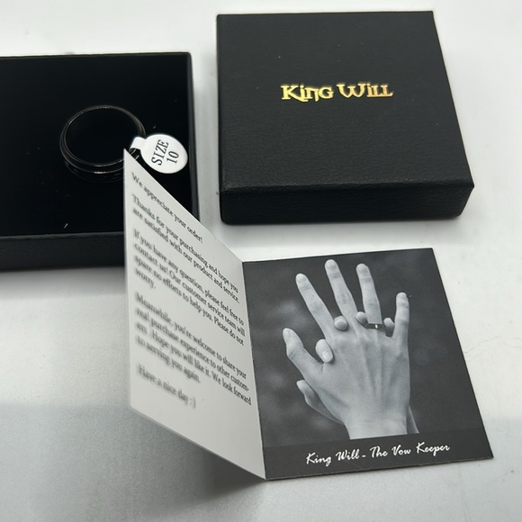 King Will 8mm Black/Silver Spinner Stainless Steel Ring Fidget Ring Anxiety Ring - Picture 3 of 6